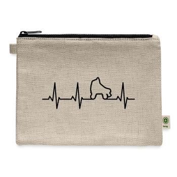 Roller Skates ECG Pulse Line - Hemp Carry All Pouch - natural - Front
