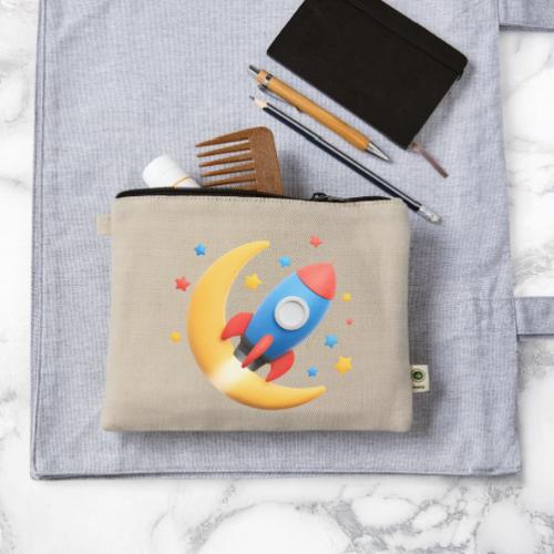 Rocket to the Crescent Moon - Hemp Carry All Pouch