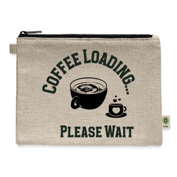 Coffee Loading Arc Please Wait - Hemp Carry All Pouch - natural - Front