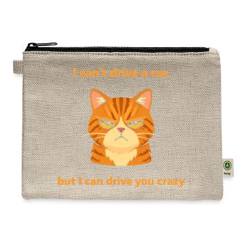 Grumpy Orange Cat Attitude Tee - Hemp Carry All Pouch - natural - Front