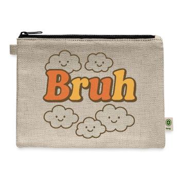Bruh Cloud Club Glitter Smile - Hemp Carry All Pouch - natural - Front