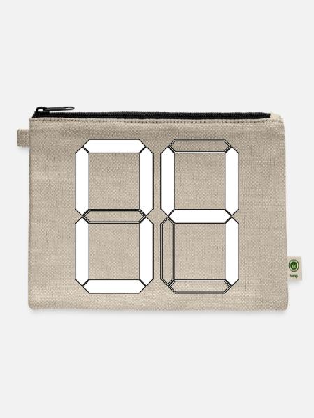 NUMBER 04 four Three Birthday Gift Digital - Hemp Carry All Pouch - natural