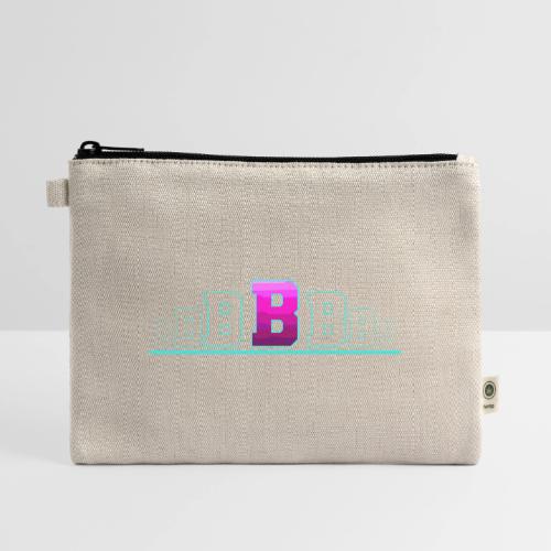 Letter B – Capital Varsity Alphabet Monogram - Hemp Carry All Pouch