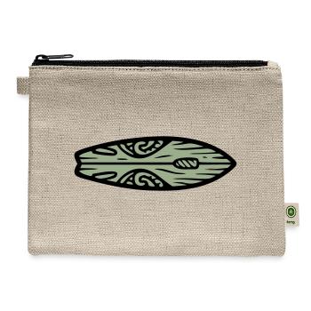 Surfboard Tribal Surfing Wave Riding Surf School - Hemp Carry All Pouch - natural - Front