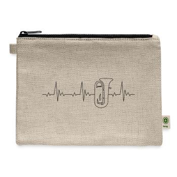 Tuba heartbeat frequency pulse ECG - Hemp Carry All Pouch - natural - Front