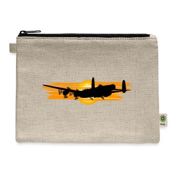 Sunset Airplane Silhouette Brush - Hemp Carry All Pouch - natural - Front