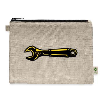 Wrench Tool Mechanic Garage Gearhead Auto - Hemp Carry All Pouch - natural - Front