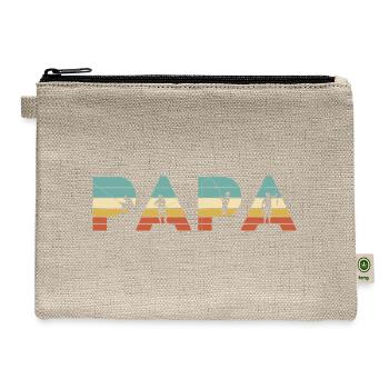 Papa Vintage Fishing Dad Angler Gift - Hemp Carry All Pouch - natural - Front