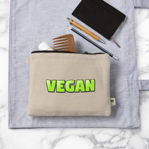 Vegan Bold Green Typography Design - Hemp Carry All Pouch