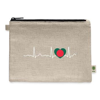 Bangladesh - heartbeat, pulse, heart line, ecg - Hemp Carry All Pouch - natural - Front