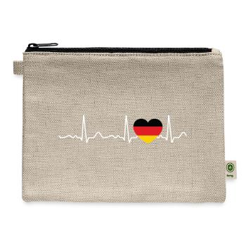 Germany - heartbeat, pulse, heart line, ECG - Hemp Carry All Pouch - natural - Front