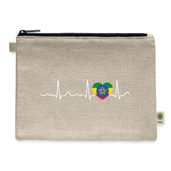 Ethiopia - heartbeat, pulse, heart line, ECG - Hemp Carry All Pouch - natural - Front