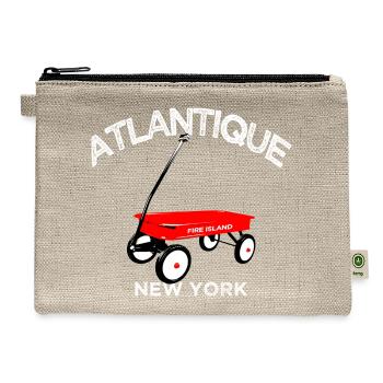 ATLANTIQUE Fire Island red wagon summer LI NY  - Hemp Carry All Pouch - natural - Front