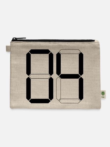 NUMBER 04 four Three Birthday Gift Digital - Hemp Carry All Pouch - natural
