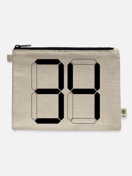 NUMBER 34 thirty-four Birthday Gift Digital - Hemp Carry All Pouch - natural