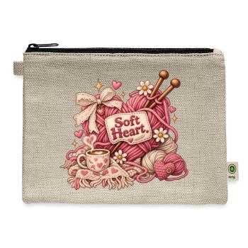 Soft Heart. - Hemp Carry All Pouch - natural - Front
