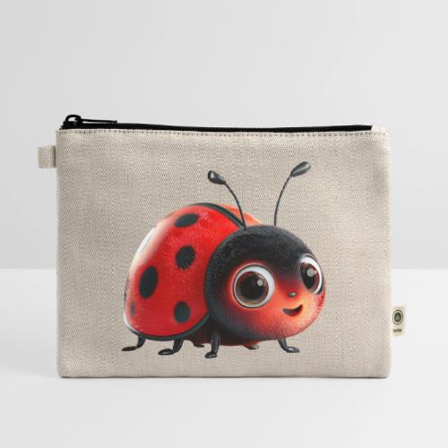 Adorable Cartoon Ladybug with Big Eyes - Hemp Carry All Pouch