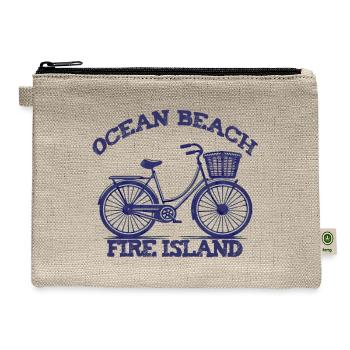 OCEAN BEACH Fire Island bike summer Long Island NY - Hemp Carry All Pouch - natural - Front