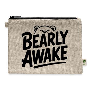 Bearly Awake - Hemp Carry All Pouch - natural - Front