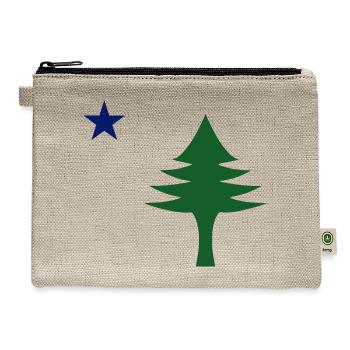 Pine tree and star 1901 flag of Maine State - Hemp Carry All Pouch - natural - Front