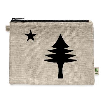 Pine tree and star 1901 flag of Maine State - Hemp Carry All Pouch - natural - Front