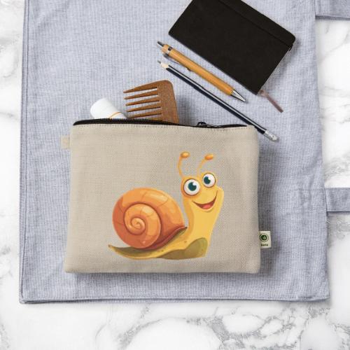 Happy Cartoon Snail with a Smile - Hemp Carry All Pouch