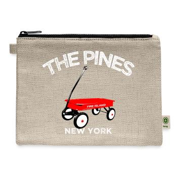 THE PINES Fire Island red wagon summer LI NY  - Hemp Carry All Pouch - natural - Front