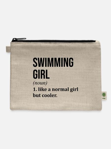 Swimming Swimming Swimming - Hemp Carry All Pouch - natural