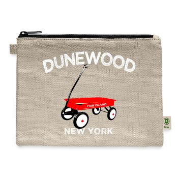 DUNEWOOD Fire Island red wagon summer LI NY  - Hemp Carry All Pouch - natural - Front