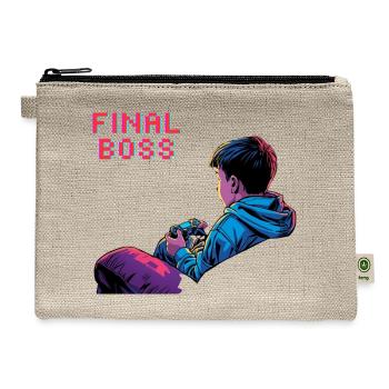 Final Boss Gamer Hoodie - Retro Cyberpunk Style - Hemp Carry All Pouch - natural - Front