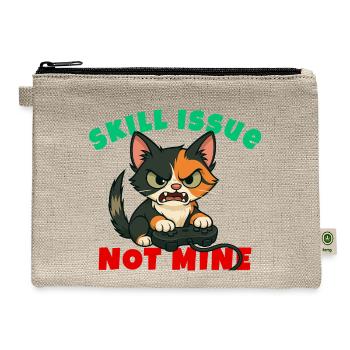 Skill Issue – Angry Cat Gamer Meme Design - Hemp Carry All Pouch - natural - Front
