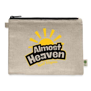 West Virginia Sunburst Emblem - Hemp Carry All Pouch - natural - Front