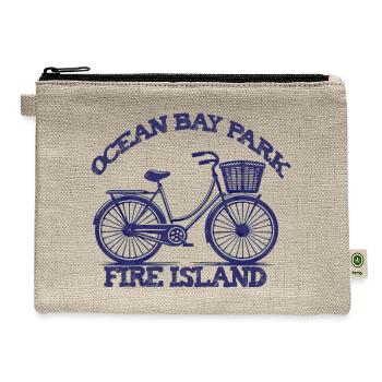 OCEAN BAY PARK Fire Island bike summer beach fam - Hemp Carry All Pouch - natural - Front