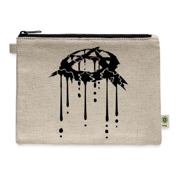 anarchy blood drop symbol - Hemp Carry All Pouch - natural - Front