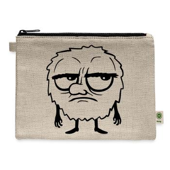 cartoon monster eyes roll - Hemp Carry All Pouch - natural - Front