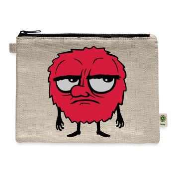 monster eyes roll cartoon - Hemp Carry All Pouch - natural - Front