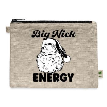 Big Nick Energy Shirt Santa Xmas Funny Christmas - Hemp Carry All Pouch - natural - Front