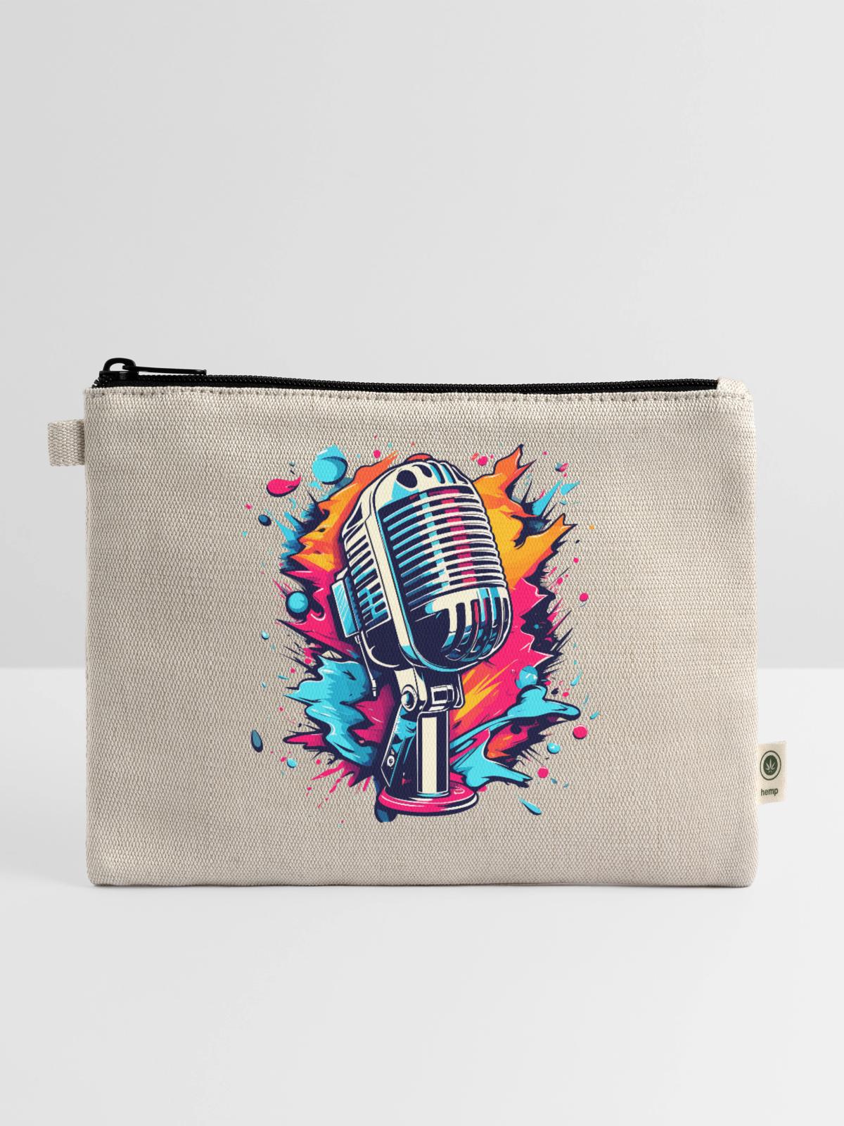 Colourful Microphone Splash - Hemp Carry All Pouch - natural - Front