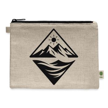 Mountain Ocean Minimal Design - Hemp Carry All Pouch - natural - Front