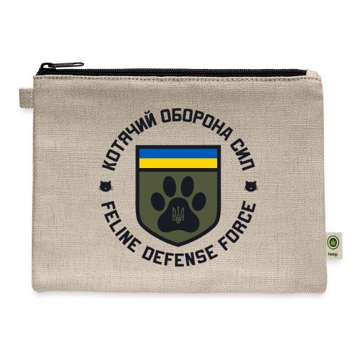 Feline Defense Force Logo (US) - Hemp Carry All Pouch