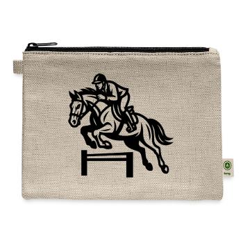 Equestrian Jump Silhouette - Hemp Carry All Pouch - natural - Front