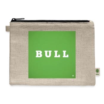 Bold Bull on Lime Minimal - Hemp Carry All Pouch - natural - Front