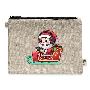Funny Christmas  Shirt | Santa Gift Tee - Hemp Carry All Pouch - natural - Front