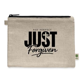 Minimal Black Line Art - Hemp Carry All Pouch - natural - Front