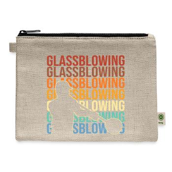 Retro Glass Blowing Art Glass Blower - Hemp Carry All Pouch - natural - Front