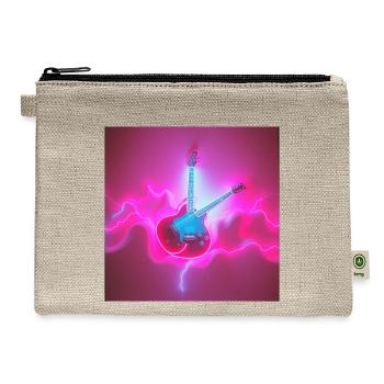 guitars-Part of Original Knightman art 2025 - Hemp Carry All Pouch - natural - Front