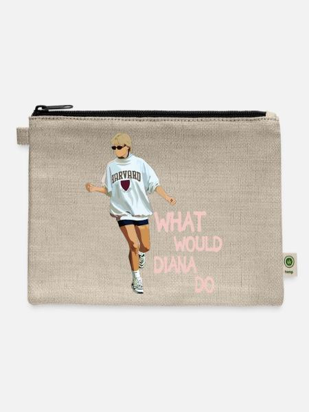 What would Diana do! - Hemp Carry All Pouch - natural