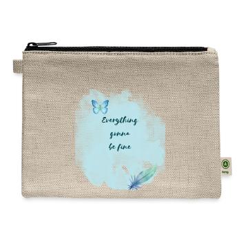 EVERYTHING GONNA BE FINE - Hemp Carry All Pouch - natural - Front