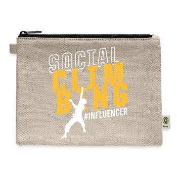 Social Media Influencer Social Climbing Meme - Hemp Carry All Pouch - natural - Front