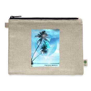 Artistic Pacific Beach California Palm Tree - Hemp Carry All Pouch - natural - Front